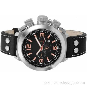 Leather strap diver watch